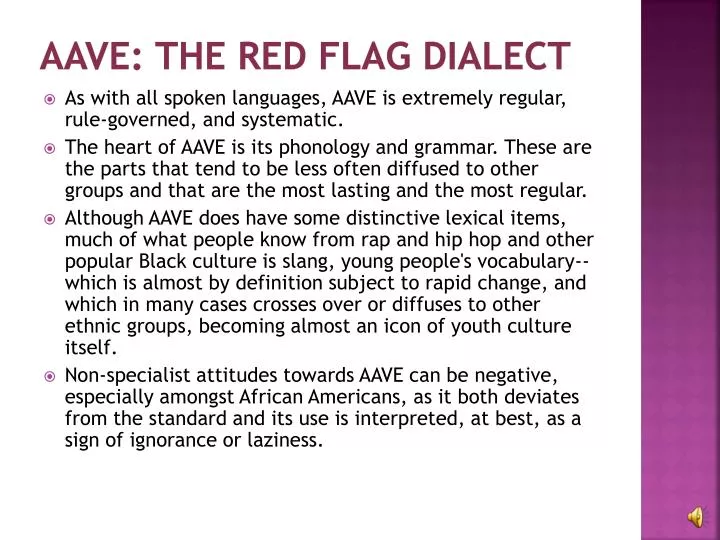 aave the red flag dialect