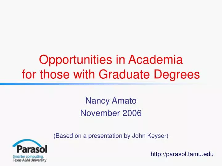 opportunities in academia for those with graduate degrees