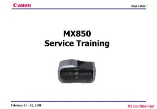 MX850 Service Training