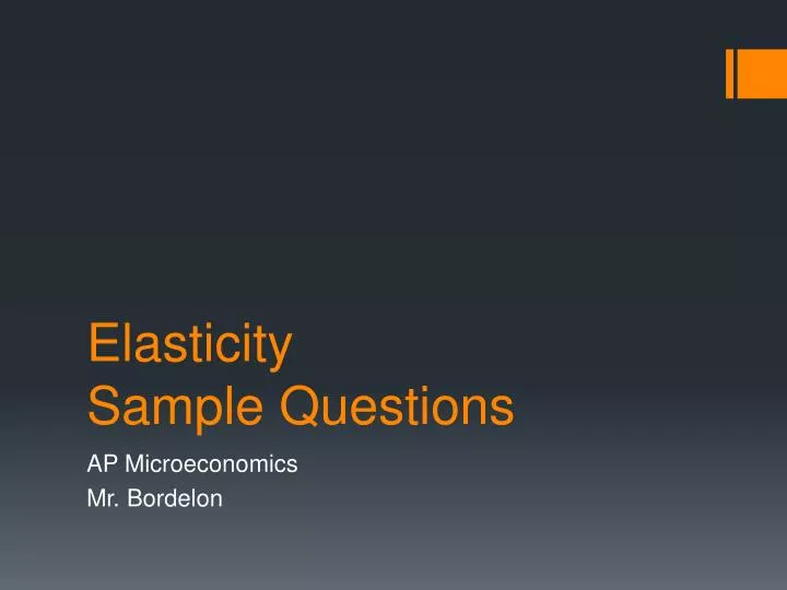 elasticity sample questions