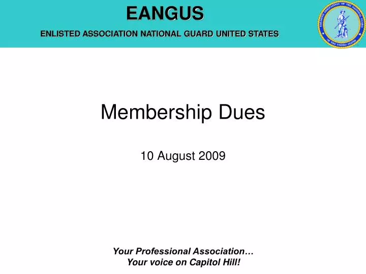 membership dues 10 august 2009