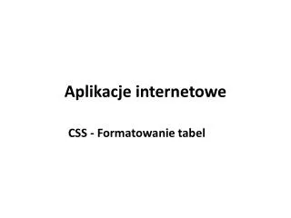 aplikacje internetowe