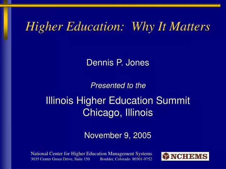 higher education why it matters
