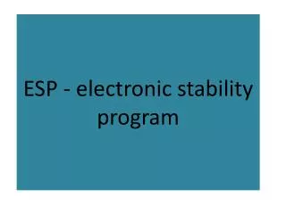 esp electronic stability program