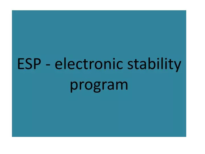 esp electronic stability program