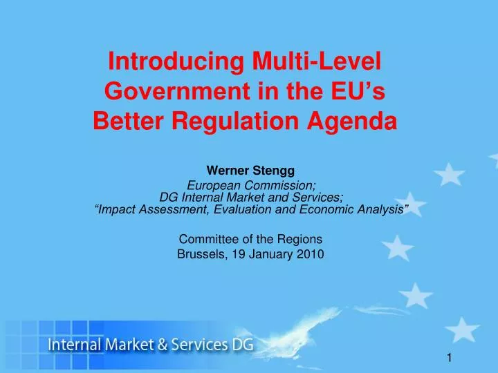 introducing multi level government in the eu s better regulation agenda