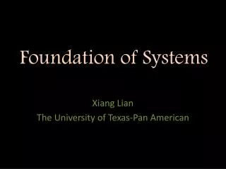 Foundation of Systems