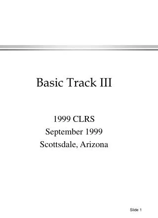 1999 CLRS September 1999 Scottsdale, Arizona