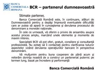 bcr partenerul dumneavoastr