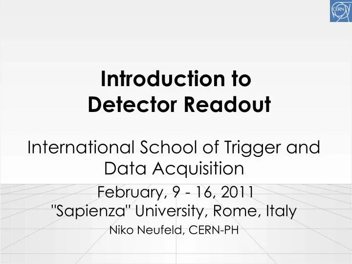 introduction to detector readout