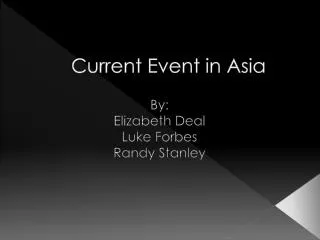 Current Event in Asia