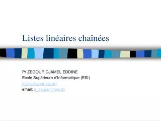 listes lin aires cha n es