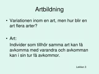 artbildning