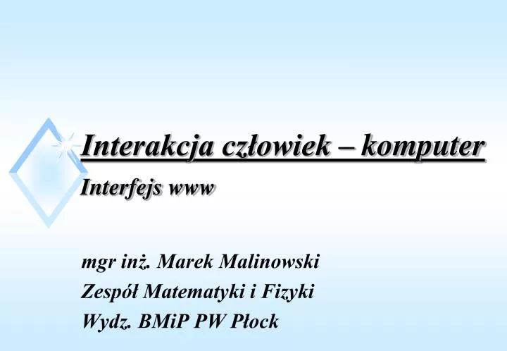 interakcja cz owiek komputer interfejs www