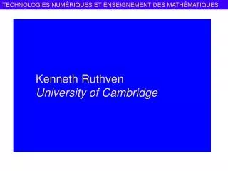 kenneth ruthven university of cambridge
