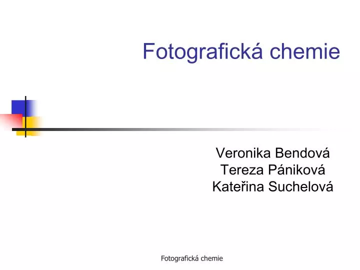 fotografick chemie