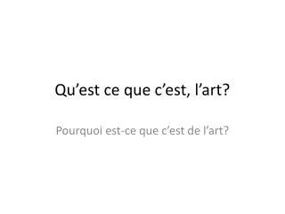 qu est ce que c est l art