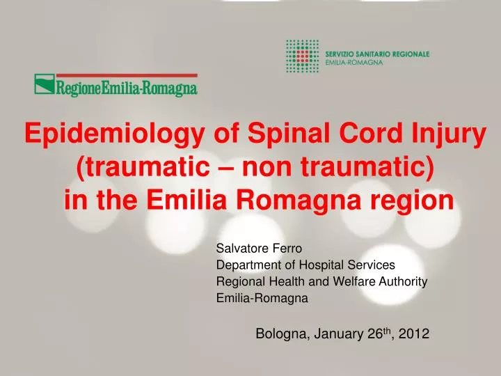 epidemiology of spinal cord injury traumatic non traumatic in the emilia romagna region