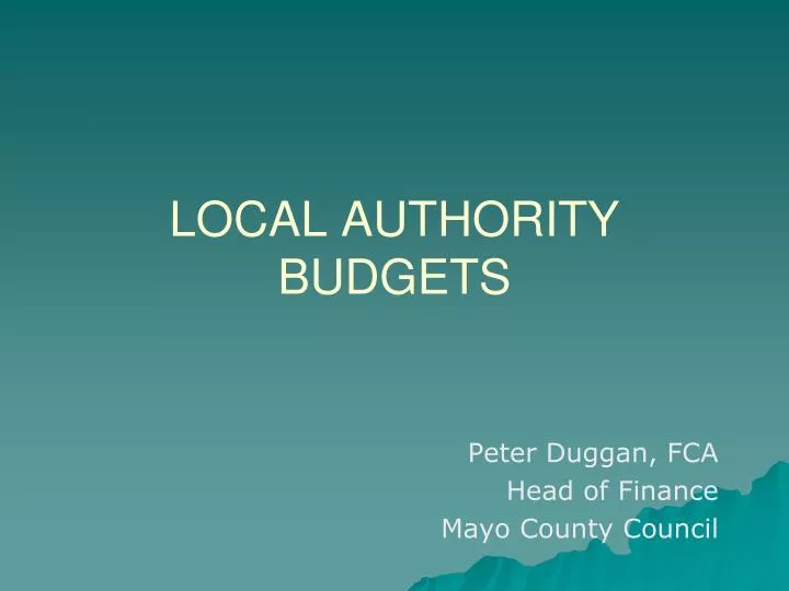 local authority budgets