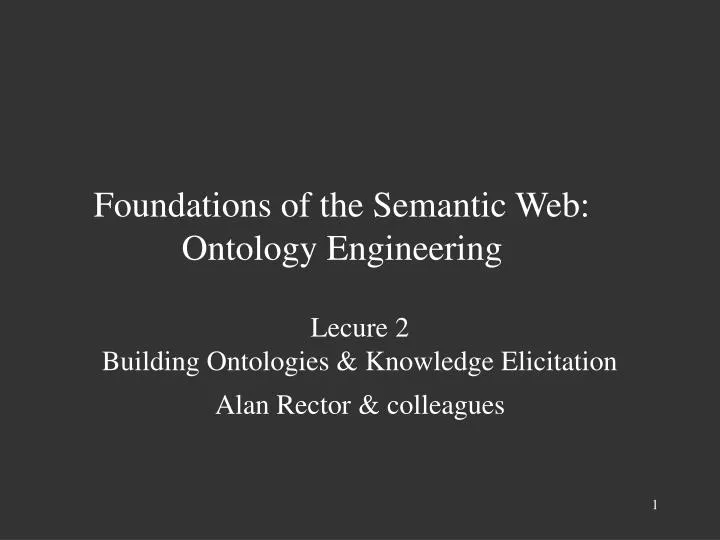 foundations of the semantic web ontology engineering