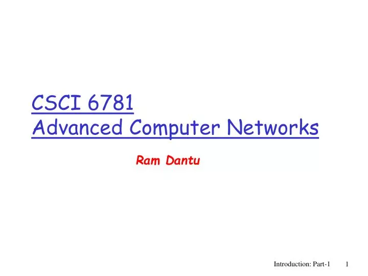 csci 6781 advanced computer networks