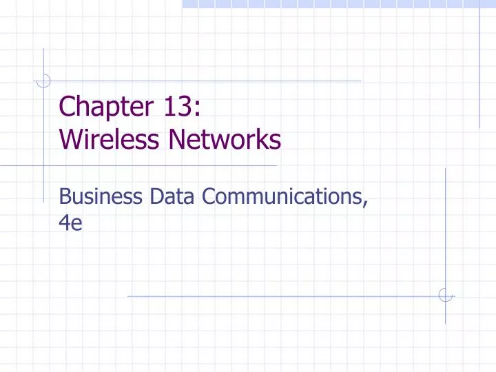 chapter 13 wireless networks