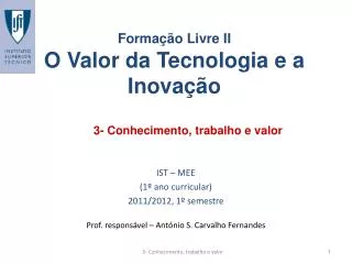 3 conhecimento trabalho e valor
