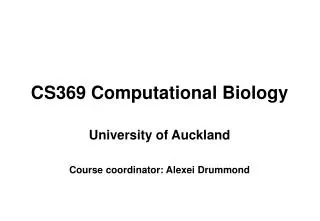CS369 Computational Biology