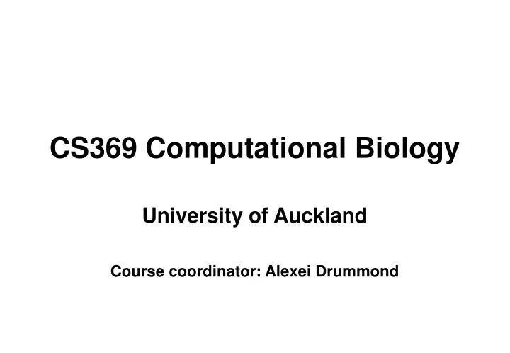 cs369 computational biology