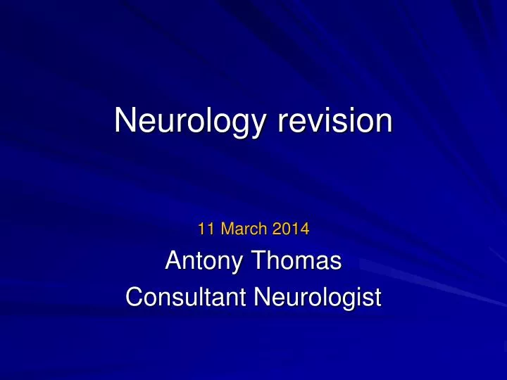 neurology revision