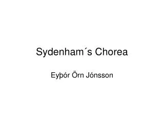 sydenham s chorea