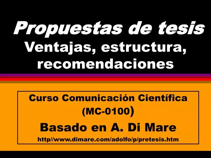 propuestas de tesis ventajas estructura recomendaciones