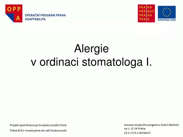 alergie v ordinaci stomatologa i