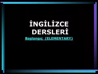 ng l zce dersler ba lang elementary