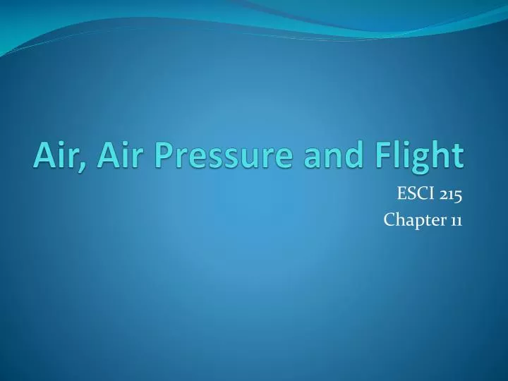 air air pressure and flight