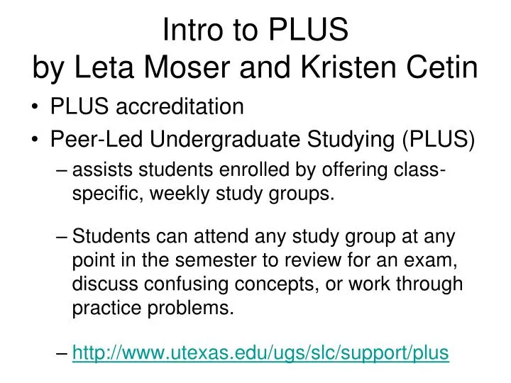 intro to plus by leta moser and kristen cetin