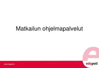 matkailun ohjelmapalvelut