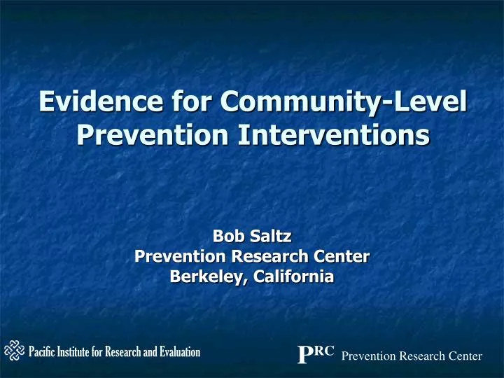 evidence for community level prevention interventions