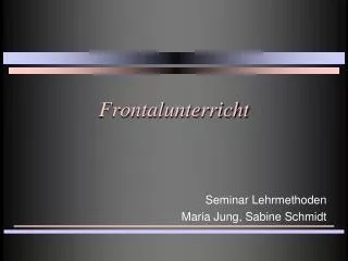 frontalunterricht