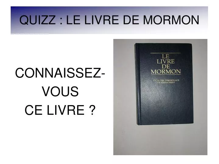 quizz le livre de mormon
