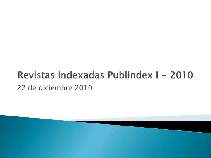 revistas indexadas publindex i 2010
