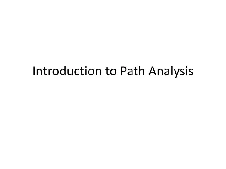 introduction to path analysis