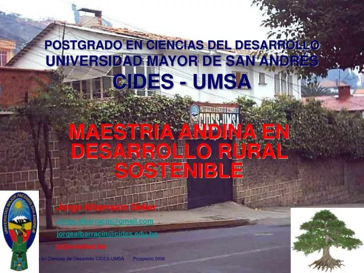 postgrado en ciencias del desarrollo universidad mayor de san andr s cides umsa