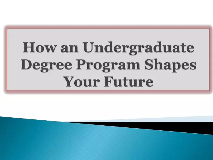 how an undergraduate degree program shapes your future
