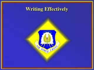 Writing Effectively