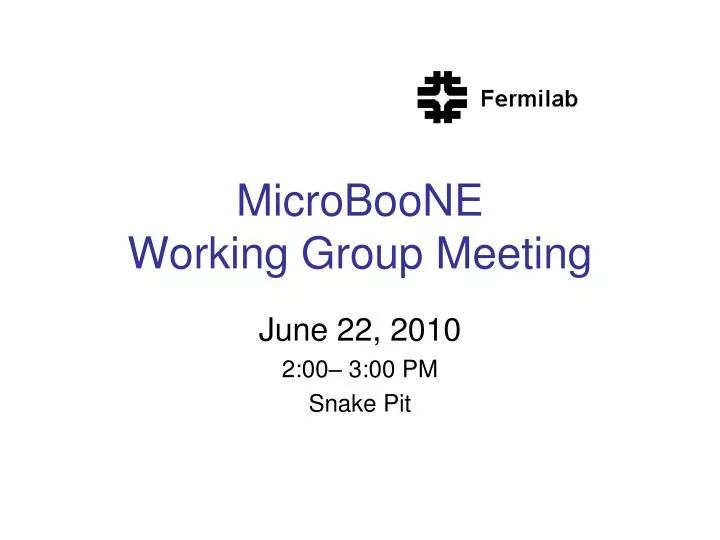 microboone working group meeting