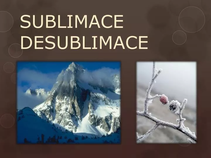 sublimace desublimace