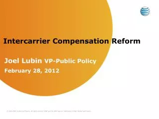 Intercarrier Compensation Reform