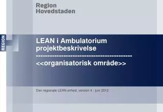 lean i ambulatorium projektbeskrivelse organisatorisk omr de