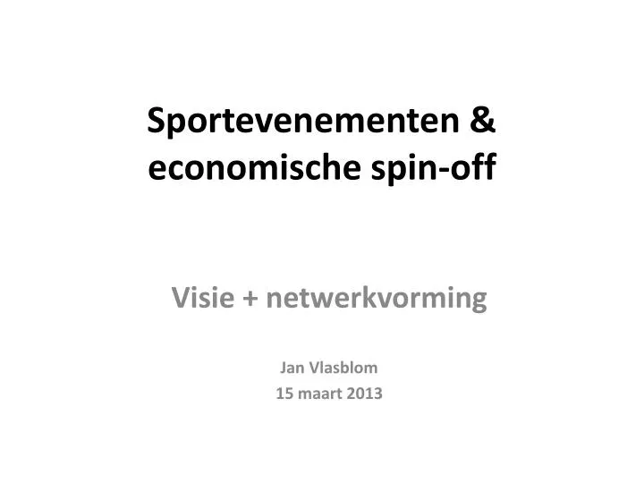 sportevenementen economische spin off